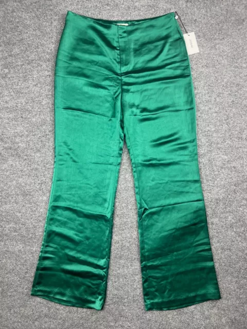 Jason Wu Pants Women's 8 Emerald Green Satin Boot Cut Dress Trousers NWT