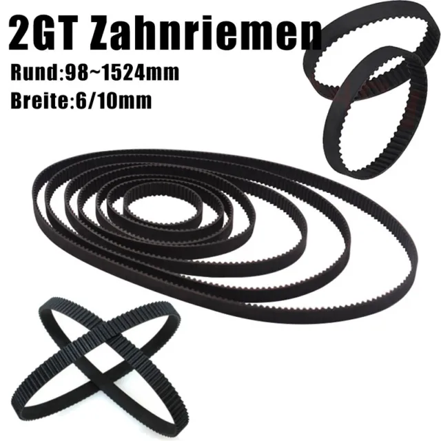 2GT 2.0 Pitch 6/10mm Width Closed Loop Synchronous Timing Belt For Pulley CNC 3D