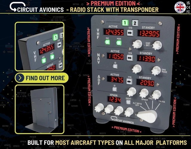 RADIO STACK WITH Transponder for Flight Simulator (PREMIUM EDITION) £ ...