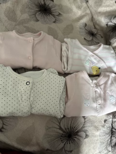 baby girl sleepsuits 0-3 months bundle