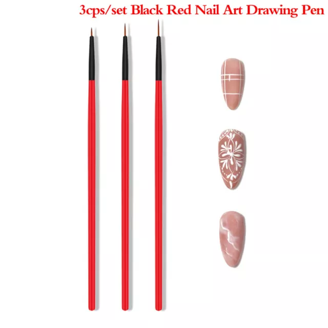 3Pcs Acrylic Nail Art Brush Nail Art Dotting Pen Drawing Painting Set 5/7/1#7H