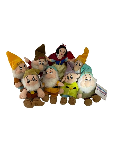 DISNEY SNOW WHITE & Seven Dwarfs Plush Complete Set of 8 From The ...