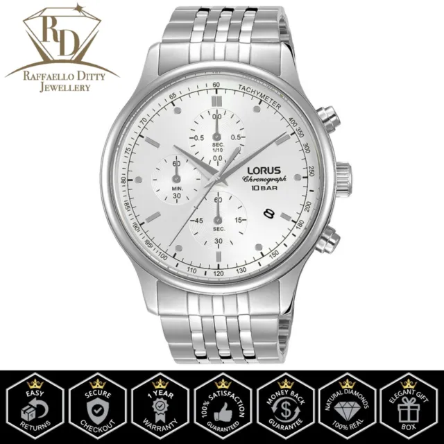 LORUS MEN'S WATCH Dress Chronograph White Dial Steel Case Valentine Gift  RM315G $72.16 - PicClick