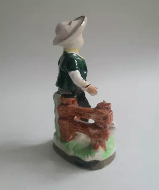 Little Boy with Goose Ceramic Figurine 6" 3