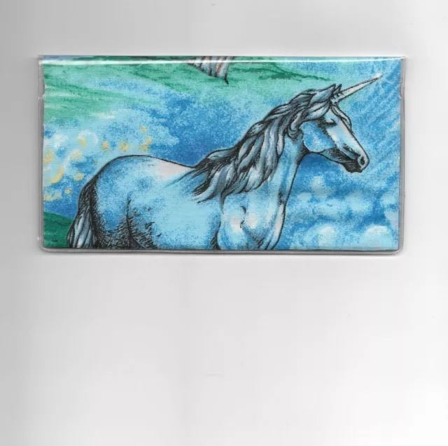 Unicorn Checkbook Cover  Fabric  New  Cool