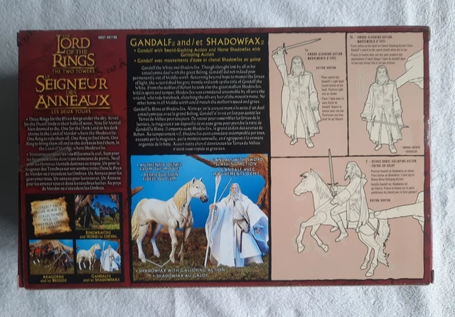Shadowfax Rider LORD OF THE Rings The Two Towers Gandalf & Shadowfax Deluxe Horse And ...