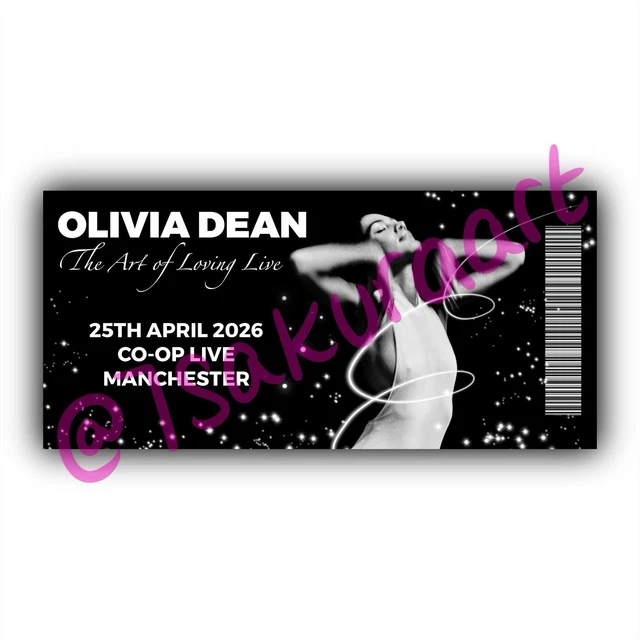 OLIVIA DEAN 2026 Tour Souvenir Tickets Olivia Dean The Art Of Loving Olivia Dean 2026 Tour Souvenir Tickets Olivia Dean.webp