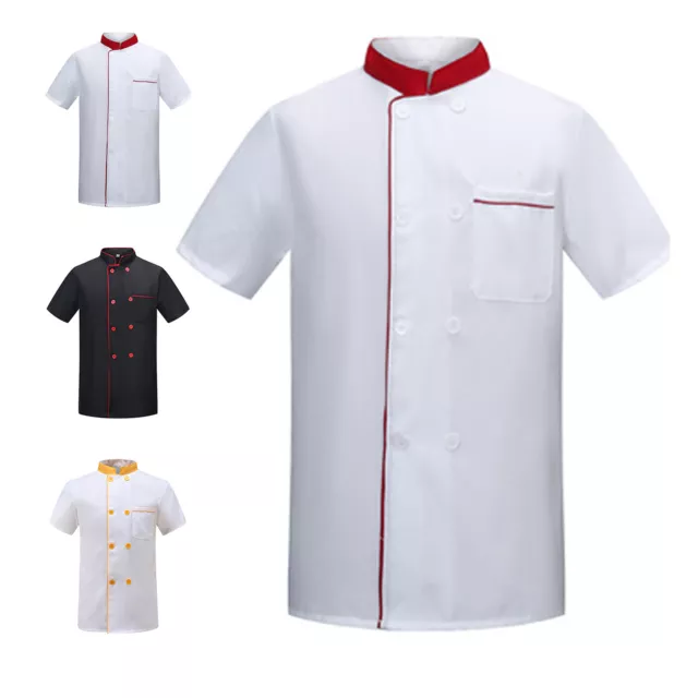 Chef Uniform Colorfast Stand Collar Easy to Wash Chef Shirt Kitchen