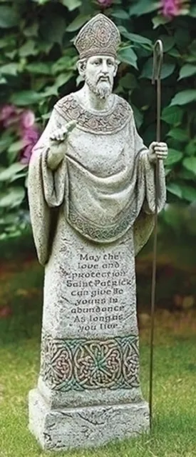 Saint Patrick Garden Statue - St Patrick Irish Blessing Sculpture