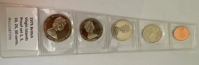 1975 British Virgin Islands Proof set (1,  5, 10, 25, 50 cents) (Rx1121877/H)