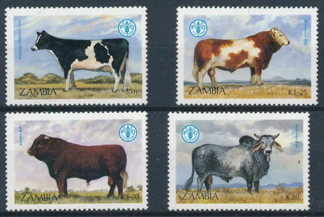 [BIN18532] Zambia 1987 Cows good set very fine MNH stamps