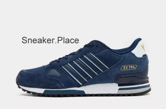 ADIDAS ORIGINALS HOMBRE Zx 750 Zapatillas Zapatos Azul Marino