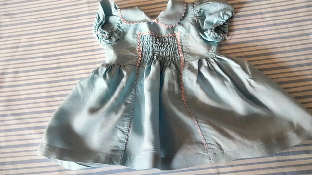 Robe Ancienne Pour Poupée SFBJ - Taille 15 - Occasion Vintage