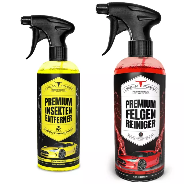 Auto Reiniger SPARSET | Premium Felgen Reiniger 1000ml + Insektenentferner 500ml