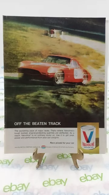 1969 Valvoline Motor Oil  PRINT AD  FERRARI 11 X 8.5