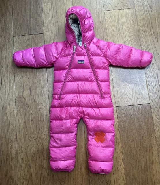 Patagonia Baby One-Piece Hi-Loft Down Sweater Bunting Snowsuit Pink 12M