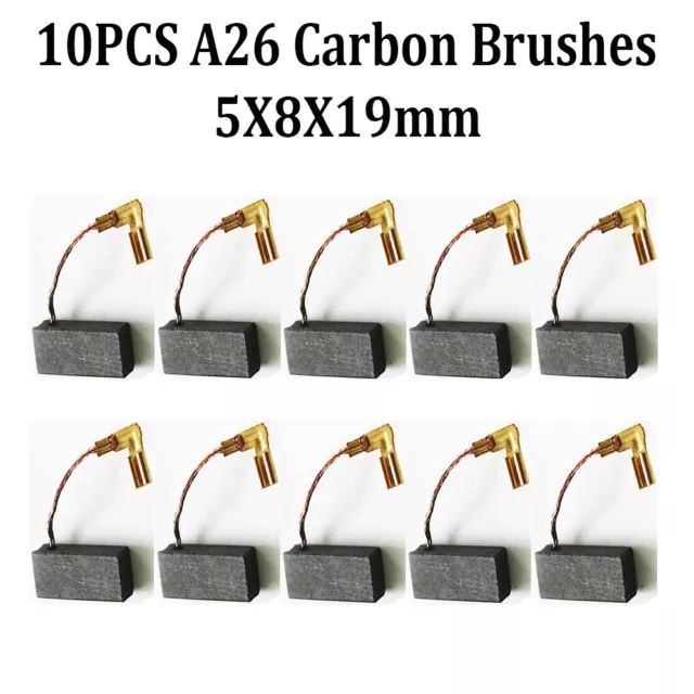 5X8X19mm 10 Pcs Motor Carbon Brushes 8 Size For Electric Motor Tool Repair