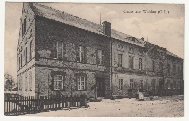 Ak Waldau Oberlausitz Inn Wykroty Nowogrodziec Railway post Office Zug 444 1913