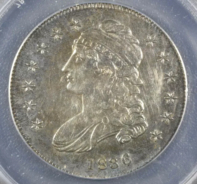1836 50C Capped Bust Half Dollar AU50 ANACS Cleaned and Conserved