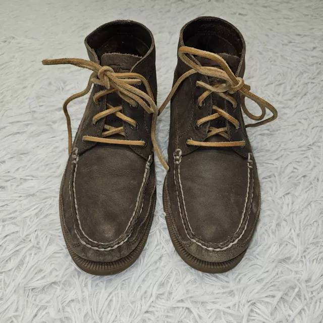 MENS SPERRY TOP-SIDER Brown Ankle Chukka Boots Soft Leather Size 8M ...