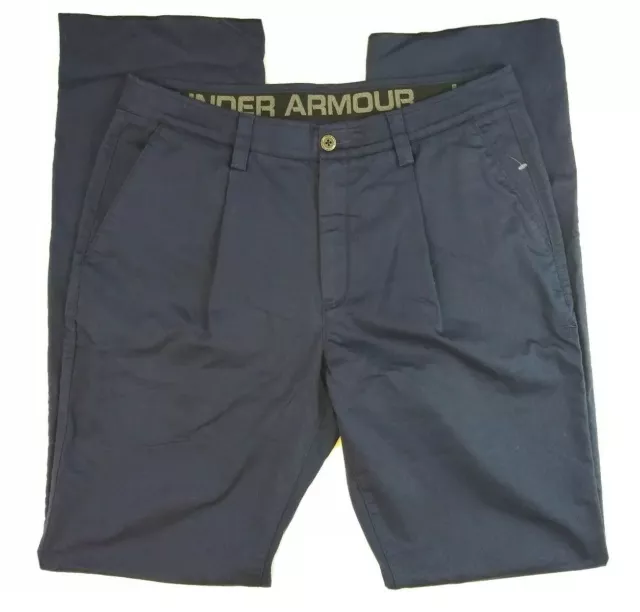 Under Armour Pleated Cotton Blend Golf Pants  NAVY BLUE Mens 36xU NWOT