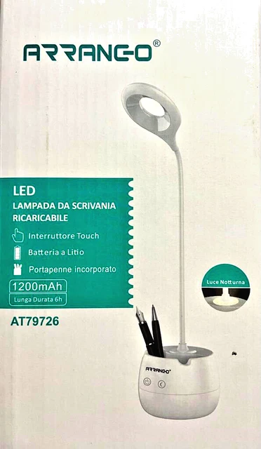 Lampada A Led Ricaricabile Da Tavolo Scrivania Comodino Notturna Portapenne