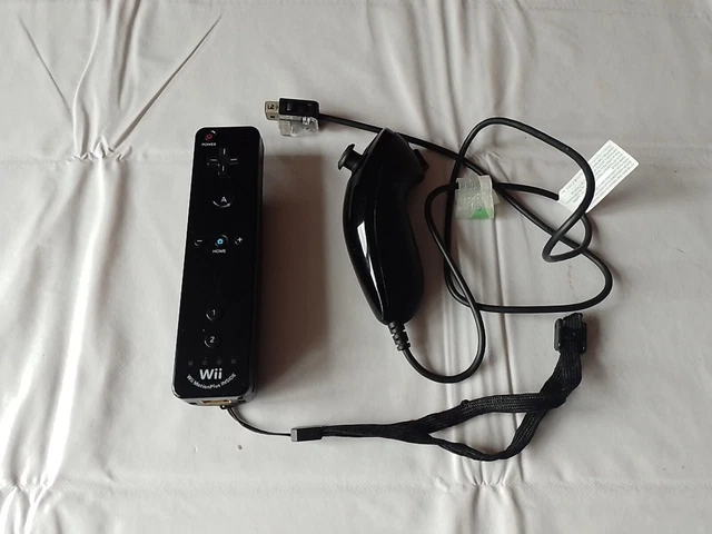 Telecomando ufficiale nero Nintendo Wii e nunchuck