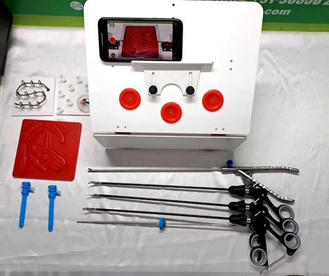Laparoscopic Android Video Endotrainer with 5 instruments 5mmx330mm Surgical Set