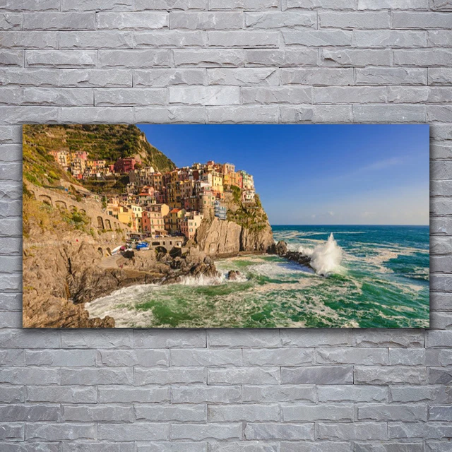 Lot De 2 Tableaux Muraux Paysage Italien Avec Citronniers - Impression Sur Toile 40x50 Cm, Sans Cadre