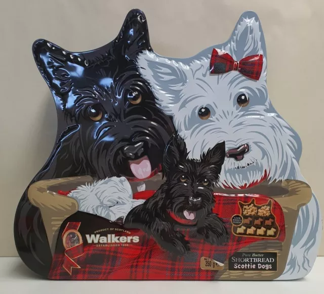 Walkers Shortbread Black & White Scottie Dog Tin (tin only-no contents) Pre 2018