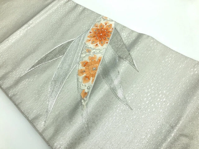 6497510: Japanese Kimono / Vintage Hiraki Nagoya Obi / Embroidery / Bamboo Grass