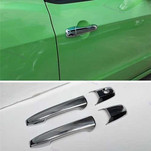4pcs Door Handle Cover Trim ABS Chrome Exterior Side For Ford Mustang 2004-2014