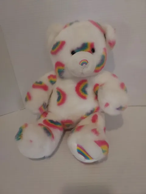 Build A Bear Summer Of  Hugs Rainbow Print Teddy Bear Plush Stuffed Animal