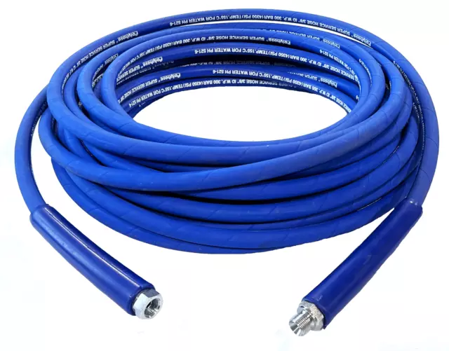 Polyhose Pressure Washer/Jet wash hose - 3/8" 1 Wire Blue , Karcher or BSP ends