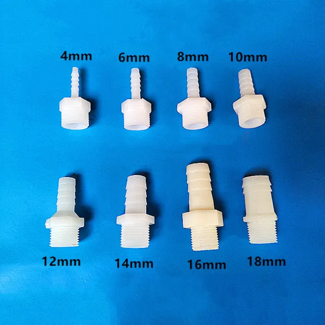 5x 1/2 BSP Male Thread To 4-20mm Hose Tail Fittings Connector PVC Barb Durable