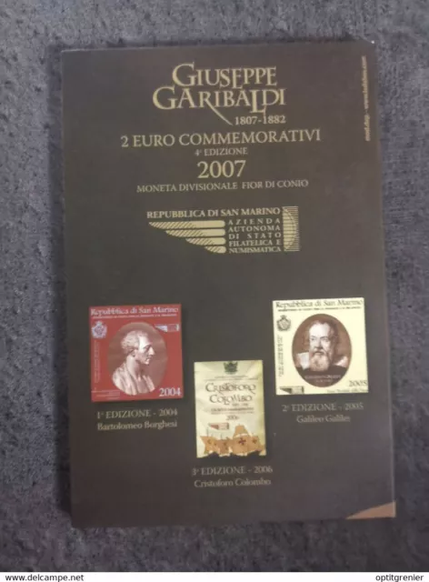 2 Euro Commemorative 2007 Giuseppe Garibaldi + Coffret ( Set ) San Marin / San M 3