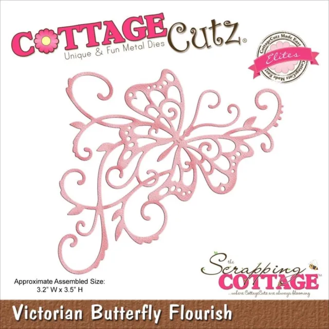 CottageCutz Elites Die - Victorian Butterfly Flourish, 3.2"X3.5"  - CLEARANCE