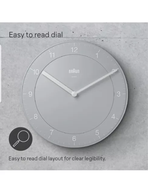 Braun Classic Analogue Wall Clock with Quiet Quartz Movement, Easy To Read, 20cm 2