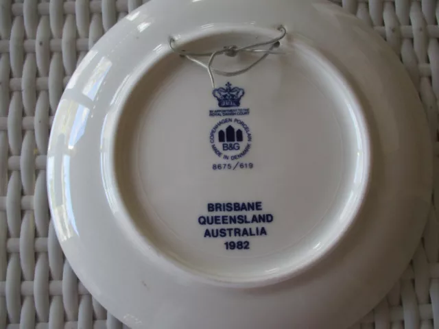 BING GRONDAHL COPENHAGEN BRISBANE 1982 XII Commonwealth Games plate - 19cm 2