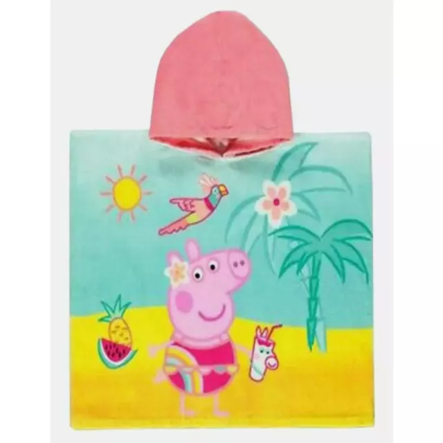 Ex matalan girls Peppa Pig Hooded Towel Poncho  Summer Kids Childrens Character