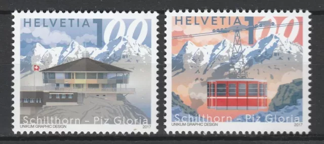 Switzerland 2017 Cable car, mountains 2 MNH stamps