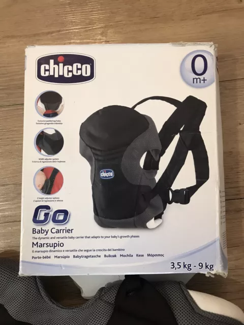 Marsupio Chicco Go Black Baby Carrier 0+ months (3.5kg-9kg) Adjustable Straps