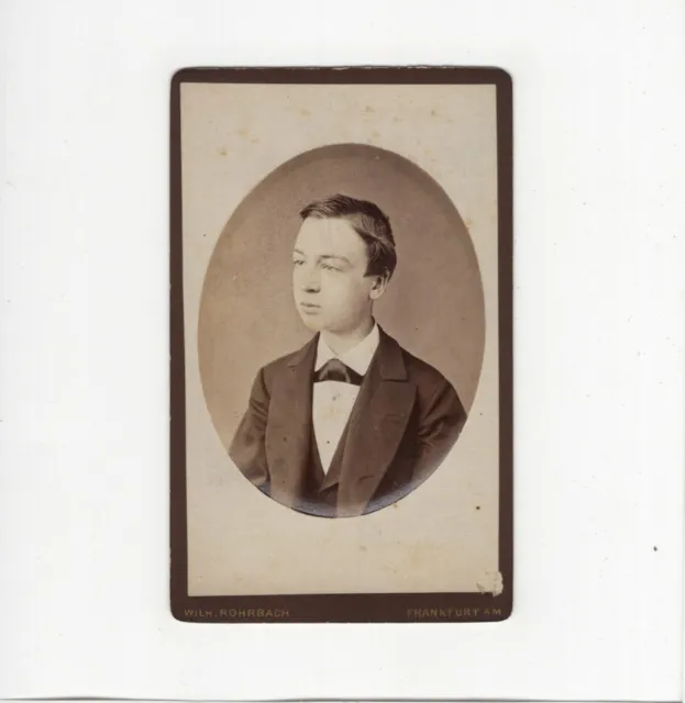Wilhelm Rohrbach CDV Foto Feiner Junge - Frankfurt Main 1870er