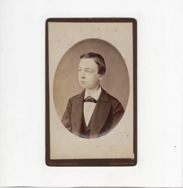 Wilhelm Rohrbach CDV Foto Feiner Junge - Frankfurt Main 1870er