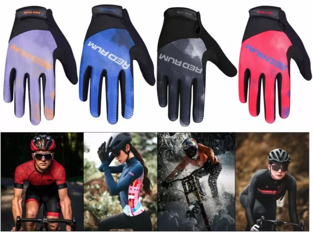 REDRUM Hombre Mujer Dedo Completo Guantes Ciclismo Bicicleta de Montaña MTB