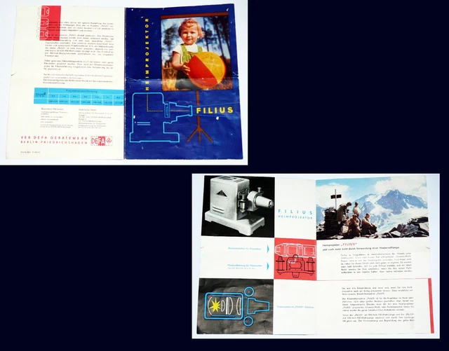 Prospekt DDR Bildwerfer Projektor FILIUS 1960