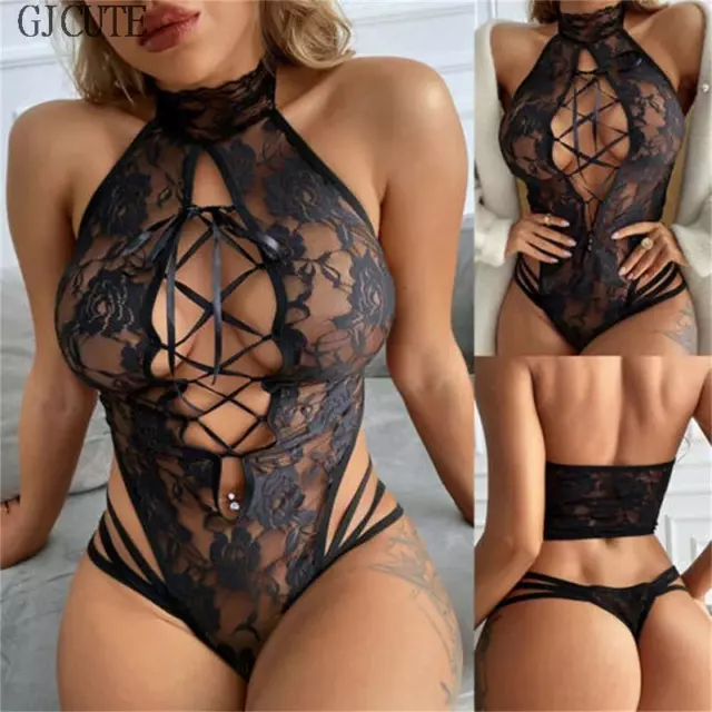 Ropa de cama sexy para mujer ropa de dormir ropa interior de encaje erótica copa de encaje