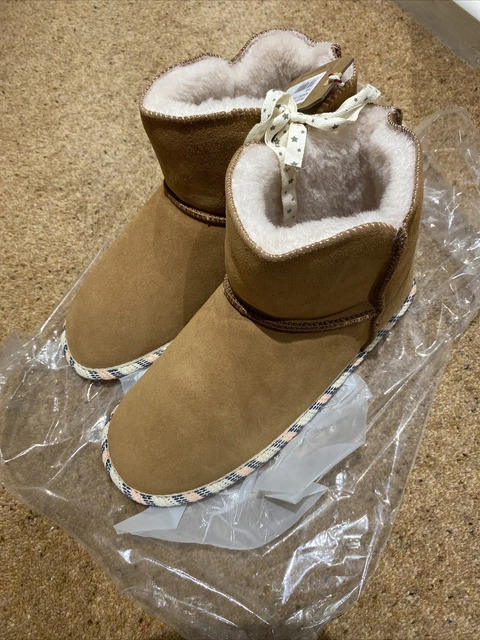White stuff top boot slippers