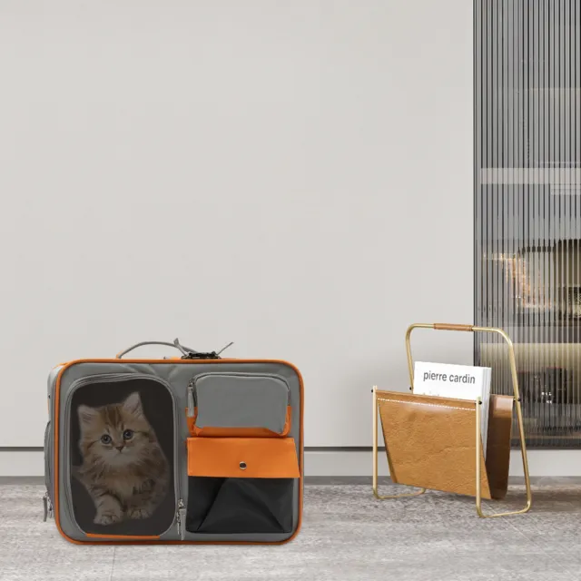 Bolsa portátil para mascotas con ruedas rodantes y almohadilla interior con mango telescópico