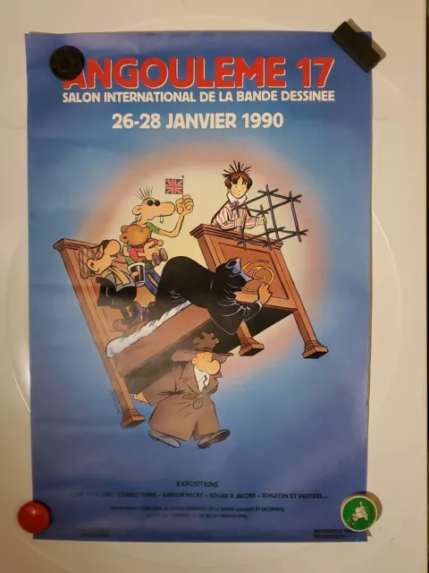 AFFICHE ANGOULÊME 17 SALON DE LA BD 1990 Bande Dessinée